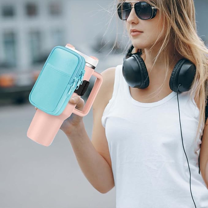 Water Bottle Pouch for Stanley Quencher Adventure 40oz,Gym Tumbler Stanley Cup Accessories for Women,Tumbler Pouch for Cards, Keys, Earphone,Phones