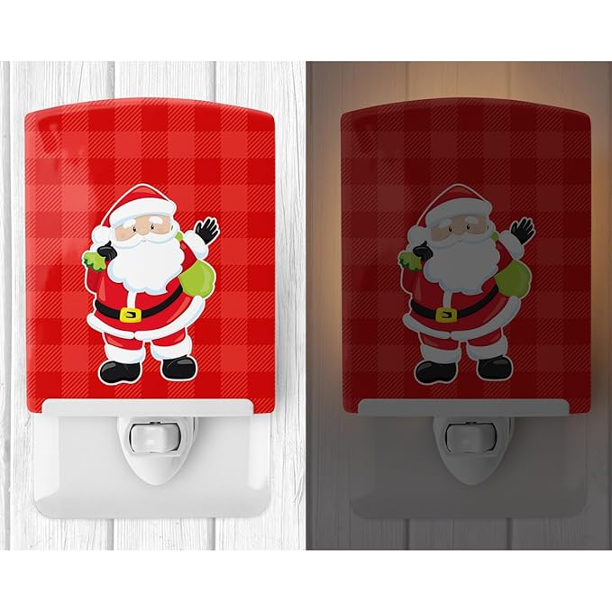 Caroline's Treasures BB9017CNL Christmas Santa Claus #1 Ceramic Night Light Compact, UL-Certified, Ideal for Bedroom, Bathroom, Nursery, Hallway, Kitchen, 6x4x3, Multicolor