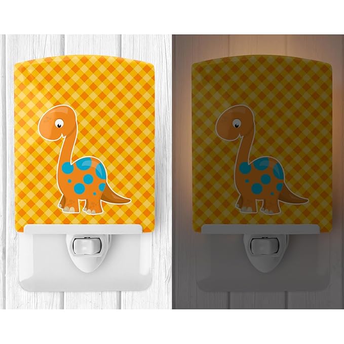 Caroline's Treasures BB6896CNL Brontosaurus Dinosaur Ceramic Night Light Compact, UL-Certified, Ideal for Bedroom, Bathroom, Nursery, Hallway, Kitchen, 6x4x3, Multicolor