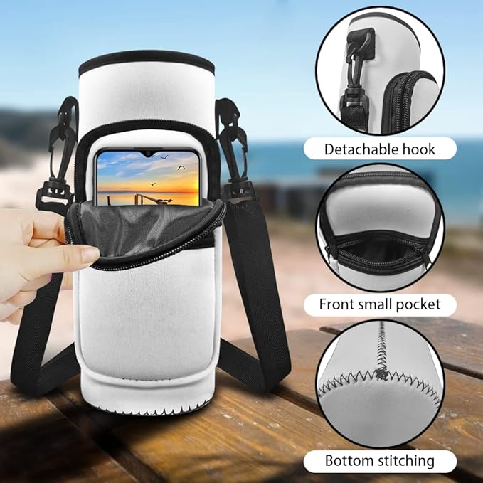 Funny Kids Water Bottle 8-10/10-12 Cat Stainless Steel Water Bottle 18 OZ Tiger 2 Pcs Water Bottle Holder Carrier Sling Water Bottle Pouch Sleeve