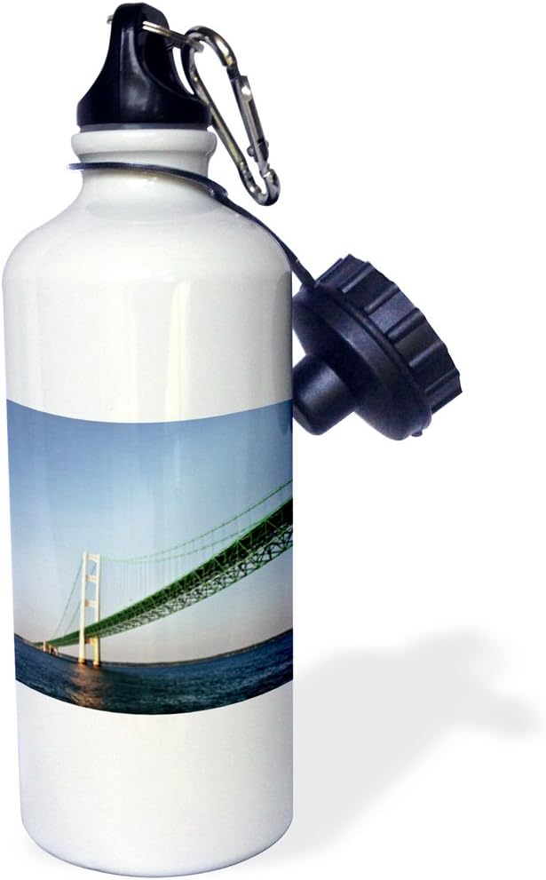 3dRose Sailing Bridge in Mackinac Island, Michigan, USA-Sports Water Bottle, 21oz , 21 oz, Multicolor