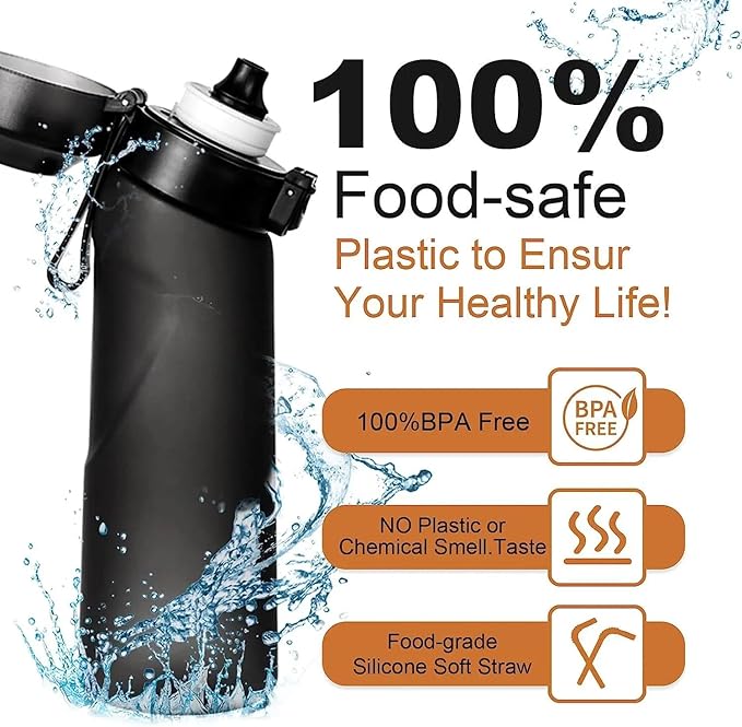 Air Water Bottle With 7Flavor Pods, BPA FREE, Air Water Bottle, Tritan, Water Bottle 650 ML, Sports Water Bottle (grey), MUM001