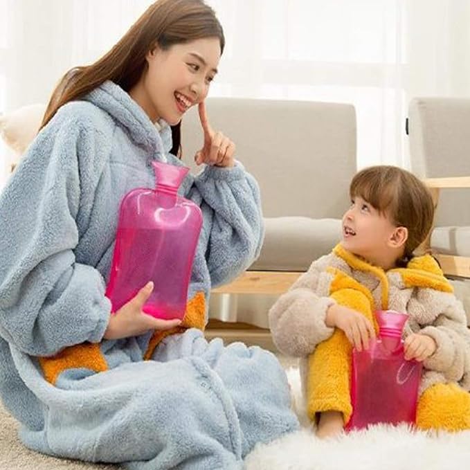 Markeny 2PCS Hot Water Bags, Premium Classic Rubber Water Bottle for Cold Weather