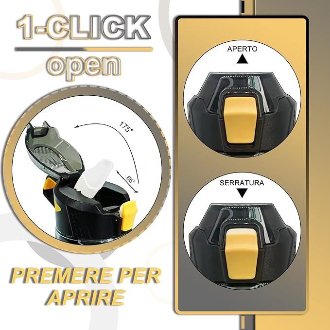 Sports Bottle - 22oz, Water Bottle with Straw, Leak Proof Flip Top Simple Modern Water Bottle, BPA Free Tritan Plastic Water Bottle. Suitable for Gym, Outdoor Travel Sports Enthusiast (Black)