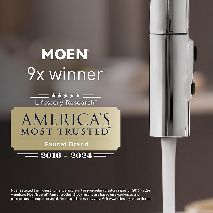 Moen Haelyn Spot Resist Stainless Single-Handle Pull-Down Sprayer Kitchen Faucet with an LED Light ColorCue Temperature Indicator and Soap Dispenser, 87627EISRS