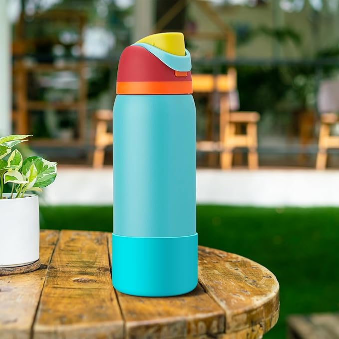 2PCS Silicone Water Bottle Boot for Owala 24oz 32oz 40oz, Anti-Slip Protective Sleeve Bottom Bumper Protector for FreeSip, Twist, and Flip Stainless Steel Water Bottles