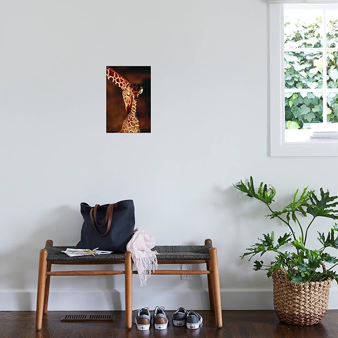Wall Art Prints Giraffe and Baby by Lantern Press, Animals Decor, 12" x 18"