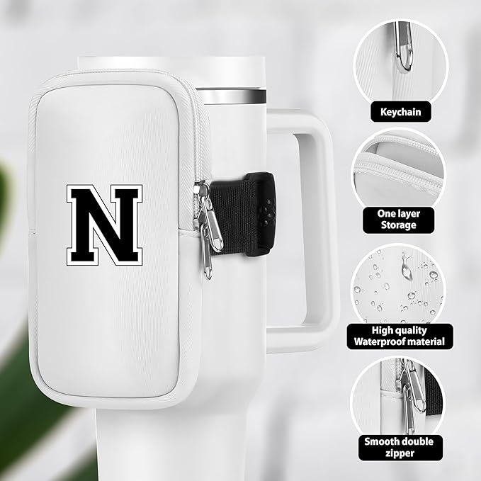 Mini Water Bottle Pouch for Stanley-Tumbler pouch with Zipper Pocket, Stanley pouch, Insulated Mug pouch, Tumbler carry holder pouch, Travel mug pouch | Waterproof