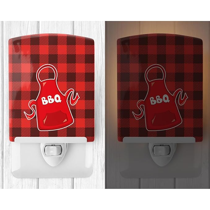 Caroline's Treasures BB8634CNL Backyard BBQ Apron Ceramic Night Light Compact, UL-Certified, Ideal for Bedroom, Bathroom, Nursery, Hallway, Kitchen, 6x4x3, Multicolor
