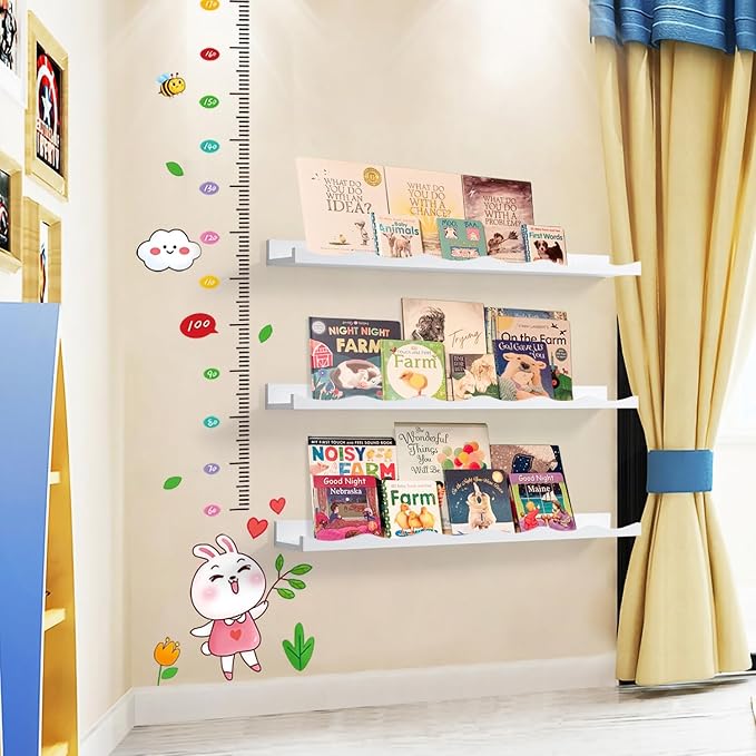 AZSKY Picture Ledge Shelf, 36 Inch Floating Shelves with Lip, Picture Shelves for Wall with Ledge(White)