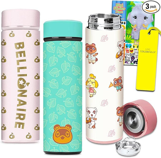 - Nintendo - Animal Crossing Water Bottle Set for Kids – Bundle with 3 Animal Crossing Drinking Bottles Plus Stickers Activity Book, More | Animal Crossing Drinking Cups for Boys, Girls