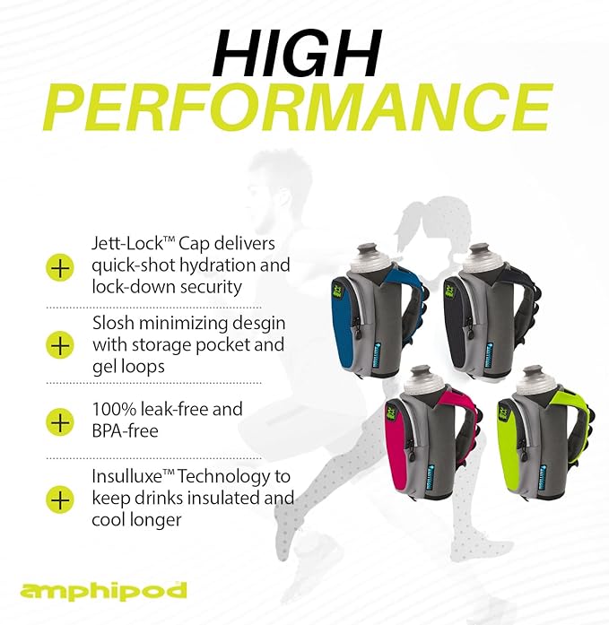 Amphipod Hydraform Ergo-Lite Ultra 20 oz. Handheld Water Bottle, BPA-Free Hydration/Fuel Bottle, Endurance Runners & Walking