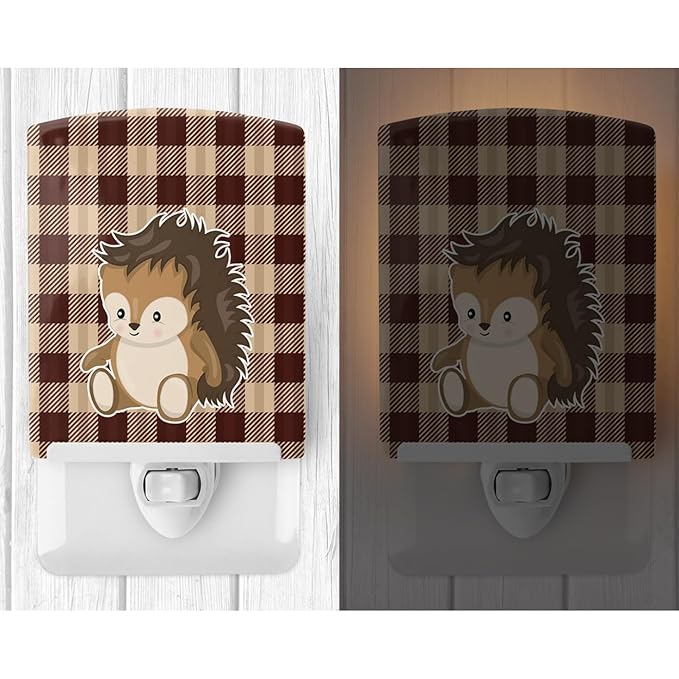 Caroline's Treasures BB9167CNL Porcupine Ceramic Night Light Compact, UL-Certified, Ideal for Bedroom, Bathroom, Nursery, Hallway, Kitchen, 6x4x3, Multicolor