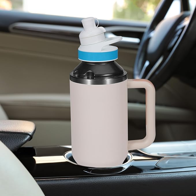 Aobiono Water Bottle Adapter for Stanley 40oz Quencher Tumbler to Cirkul, Lid Cap Converter Accessories, BPA Free Plastic, Food Grade Silicone Gasket Leakproof (Black-2Pcs)