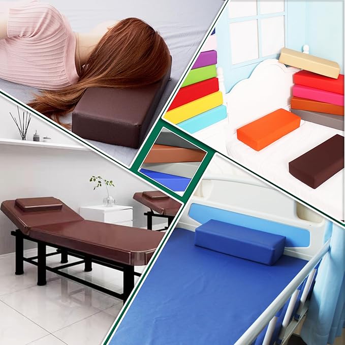 2PCS Neck Pillows for Side Sleepers, Foam Pillows for Sleeping, Head Pillow, Waterproof Faux Leather, Easy to Clean18x8x3IN / 45x20x8CM (Dark Brown)