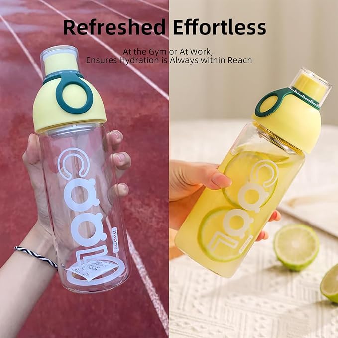 17oz Glass Water Bottle with Tea Strainer and Carrying Strap, Daily Hydration Bottle for School, Travel and Gym, for Women and Youth (Lavender)