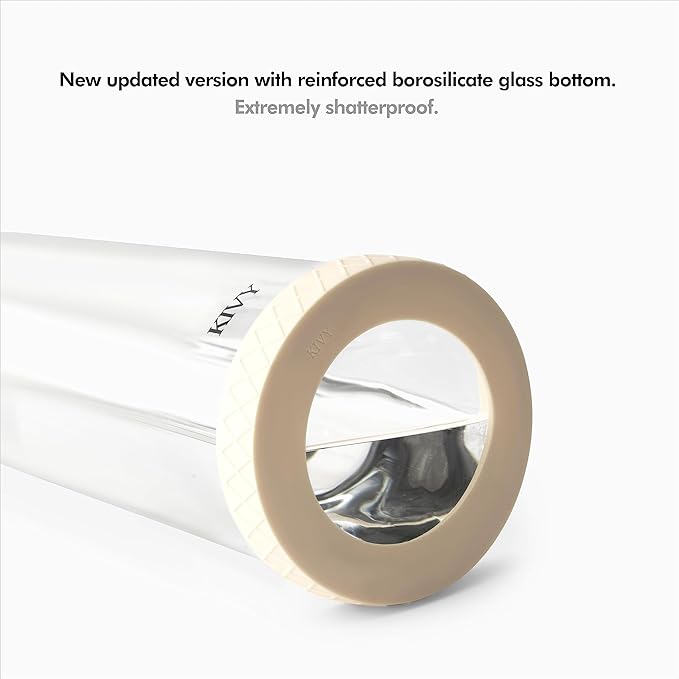 KIVY 32 oz Glass Water Bottle with Silicone Sleeve - Neutral glass waterbottle 32oz - Aesthetic water bottles glass bottle - Borosilicate glass water bottle 32 oz - White water bottle glass