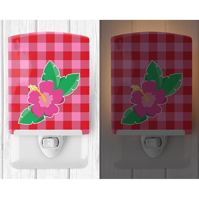 Caroline's Treasures BB8818CNL Beach Flower Ceramic Night Light Compact, UL-Certified, Ideal for Bedroom, Bathroom, Nursery, Hallway, Kitchen, 6x4x3, Multicolor