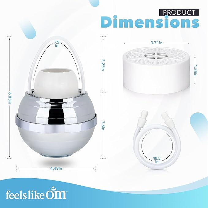 Advanced Bath Water Filter - 10-Stage Filtration| BPA-Free | Easy Install | Bath Filter for Tub - Bath Ball Filter Reduces Chlorine & Heavy Metals, Balances pH, Infuses Vitamin C