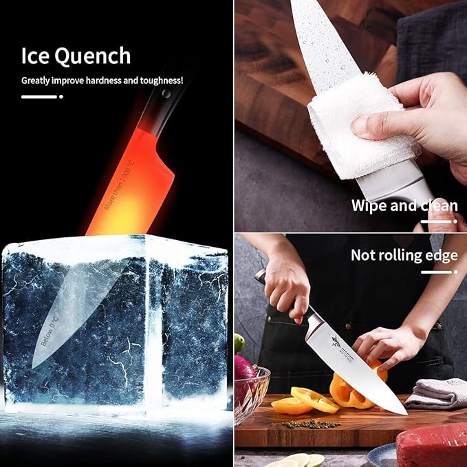 MAD SHARK Basic Chef Knife 8 inch Premium Kitchen Knife, German High Carbon Stainless Steel Ultra Sharp Chef's Knife with Ergonomic Handle & Gift Box, Perfect for Chopping Meat, Fish, Fruit, Vegetable