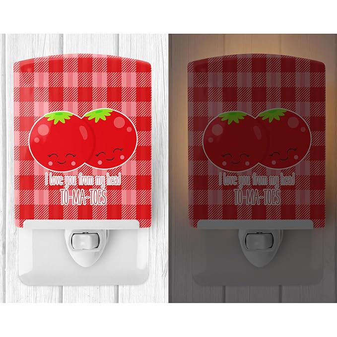 Caroline's Treasures BB9131CNL I Love You from My Head to-ma-Toes Ceramic Night Light Compact, UL-Certified, Ideal for Bedroom, Bathroom, Nursery, Hallway, Kitchen, 6x4x3, Multicolor