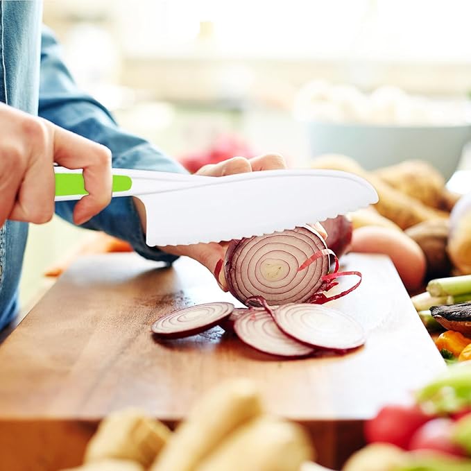 17Pcs Montessori Kitchen Toddler Knife Set Kids Knife Set for Real Cooking-Kids Kitchen Tools Set for Real Cooking for for 2/3/4/5/6/7/8/9/10/11/12 Year Old, for Toddler Birthday Gift