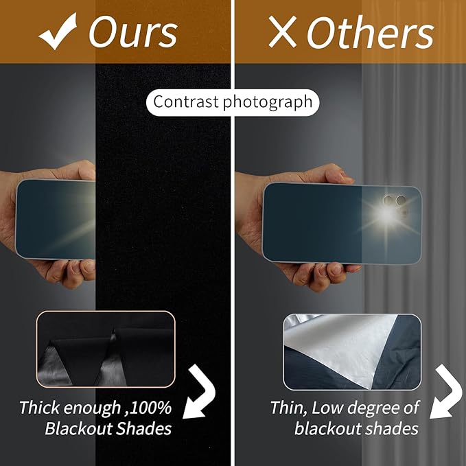 Portable Blackout Shades 100% Blackout Curtains for Bedroom Small Window Curtains No Light Kitchen Windows Insulated for Nursery for Baby Travel Curtain,Black,56" W x 63" L,1 Panel