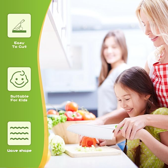 17Pcs Montessori Kitchen Toddler Knife Set Kids Knife Set for Real Cooking-Kids Kitchen Tools Set for Real Cooking for for 2/3/4/5/6/7/8/9/10/11/12 Year Old, for Toddler Birthday Gift