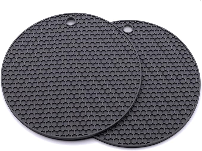 Extra Long Oven Mitts and Pot Holder Set for Ultimate Kitchen Safety- Hot Pads and Oven Mitts- Heavy Duty- Silicone Heat Resistant Oven Mitts and Pot Holder Set(Light Gray)