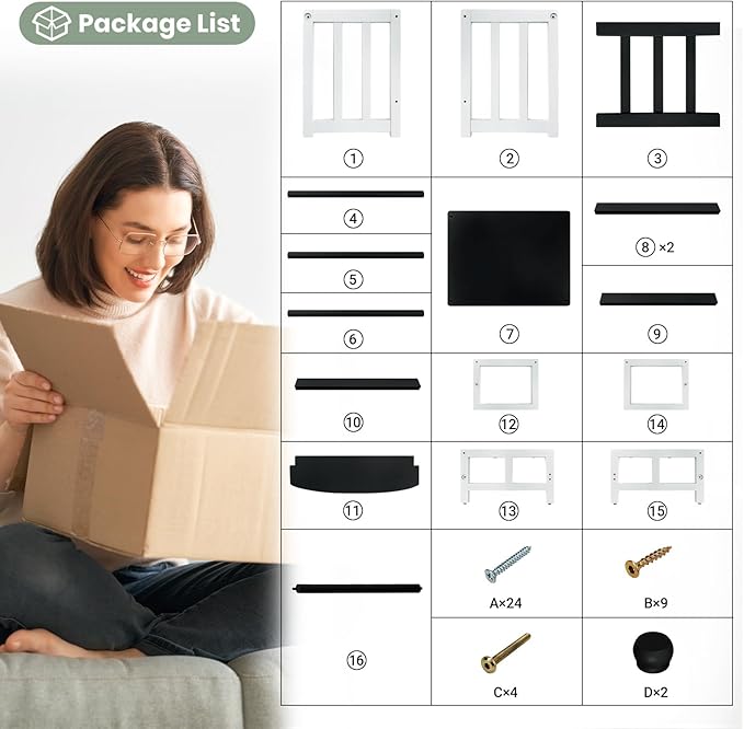 COSYLAND Kids Kitchen Step Stool, Toddler Standing Tower with CPC & FSC Certification, Removable Anti-Drop Railing Safety Rail Enjoys Unique Patented Design A Anti-tip Stable Structure Black & White