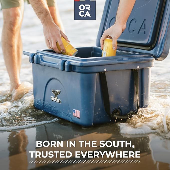 ORCA Hydra 66oz | Insulated, Stainless Steel Water Bottle with Powder Coat Finish & Silicone Grip Whale Tale Handle, Dishwasher Safe Sports Bottle — Blaze Orange