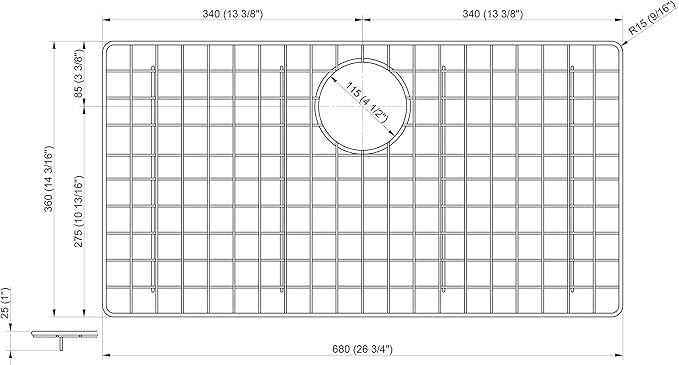 ALFI brand ABGR3322 Grid, Brushed Stainless Steel