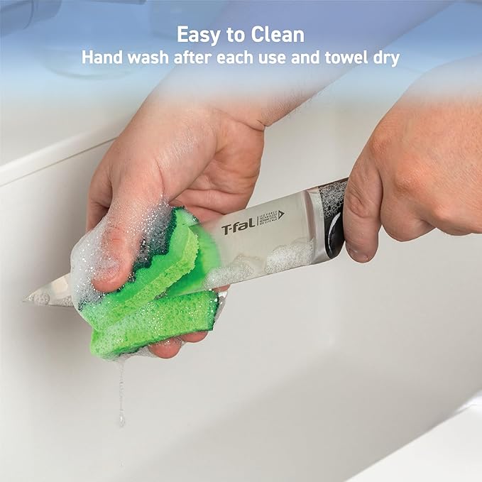 4-Piece set of T-fal Ultimate Hard Anodized Nonstick Fry Pan 10 and 12 Inch with Ice Force Stainless Steel Santoku Knife and Utility knife