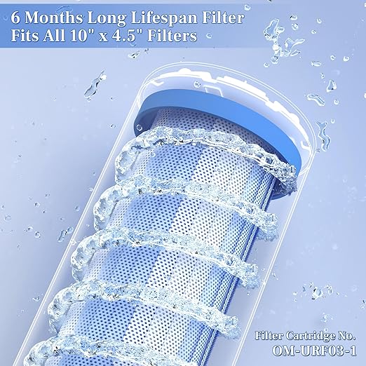 Stainless Steel Whole House Water Filter System, Fits Both 1”and 3/4” Inlet/Outlet – Reduce Sediment, Rust and Grit, Improve Tap Water Taste, Protect Appliances (1 Filter Included)