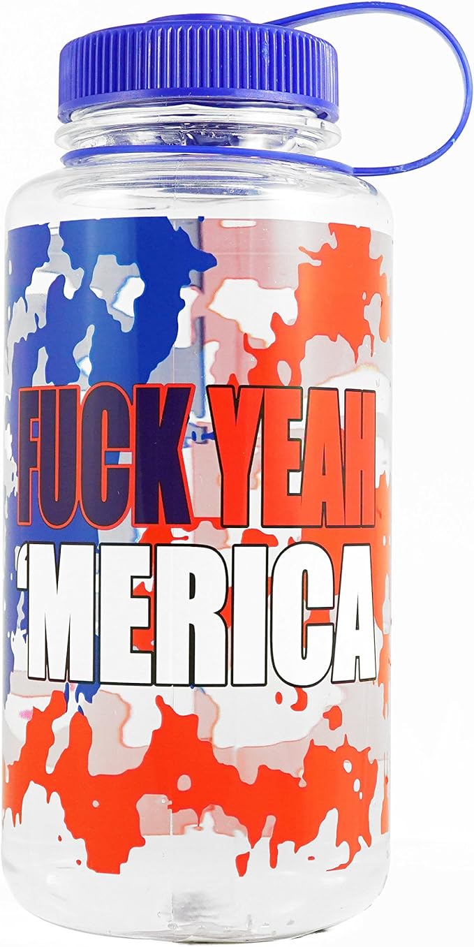 JUST FUNKY F@#! Yeah America 32oz Plastic Water Bottle