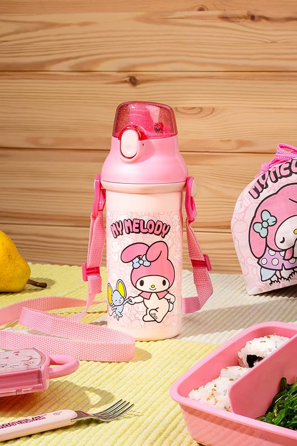 Skater My Melody Plastic Water Bottle with Strap 16.23oz -Friends