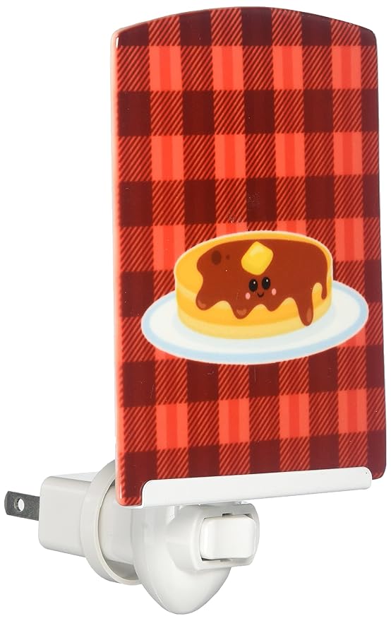 Caroline's Treasures BB7049CNL Pancake Face Ceramic Night Light Compact, UL-Certified, Ideal for Bedroom, Bathroom, Nursery, Hallway, Kitchen, 6x4x3, Multicolor