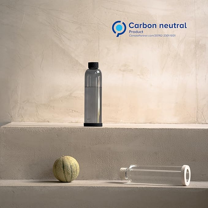 KIVY 32 oz Glass Water Bottle with Silicone Sleeve - Neutral glass waterbottle 32oz - Aesthetic water bottles glass bottle - Borosilicate glass water bottle 32 oz - White water bottle glass