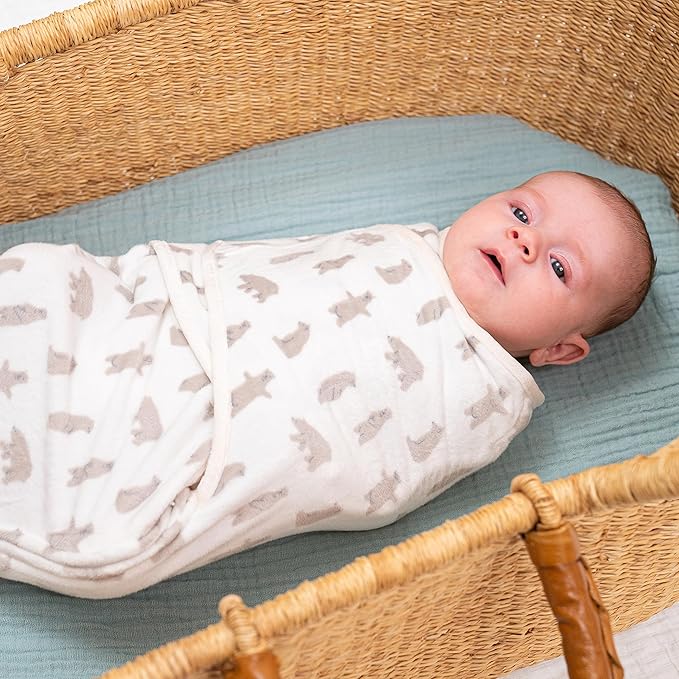 aden + anais™ Essentials Easy Swaddle™ wrap 1.5 TOG 3 Pack Little Woods Velboa (0-3 Months)
