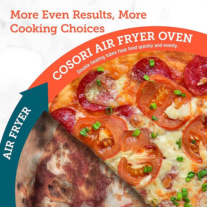 COSORI Air Fryer Toaster Oven Combo, Smart 12-in-1 Airfryer Sous Vide Convection Oven Countertop, Bake, Roast, Reheat, Broil, Dehydrate, 94 Recipes & 3 Accessories, 26QT, Silver