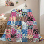 Couverture patchwork- Fleurs - Vignette | Couvertures Cosy