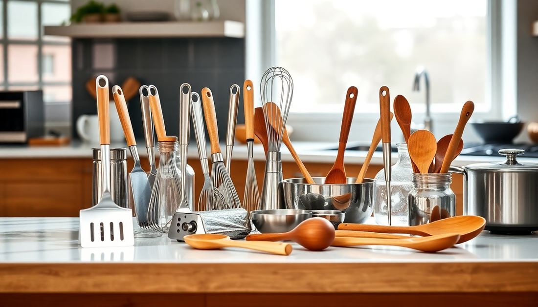 Essential kitchen utensil set for home cooks.