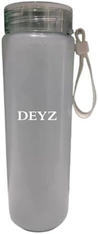 DEYZ Glass Water Bottle 16oz Fitness Drinking Glass Water Bottle PBA Free and Leak Proof Water Bottle Reusable water bottles Sport Water Bottle Gym Drinking Jug Circular Glass water Bottle (Green)