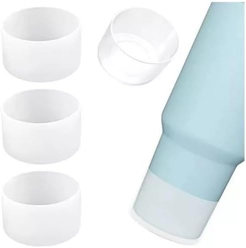 White Silicone Boots for 40/30oz Stanley Cup Tumbler - Protective Sleeves for Quencher Adventure H2.0 & Ice Flow Flip, Non-Slip, Durable, Dishwasher Safe, Scratch & Dent Protection, classic