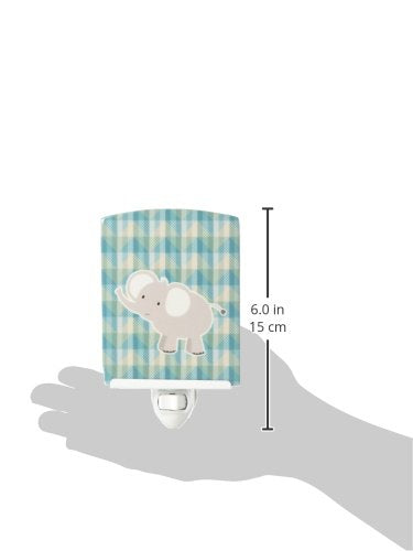 Caroline's Treasures BB7022CNL Elephant Ceramic Night Light Compact, UL-Certified, Ideal for Bedroom, Bathroom, Nursery, Hallway, Kitchen, 6x4x3, Multicolor
