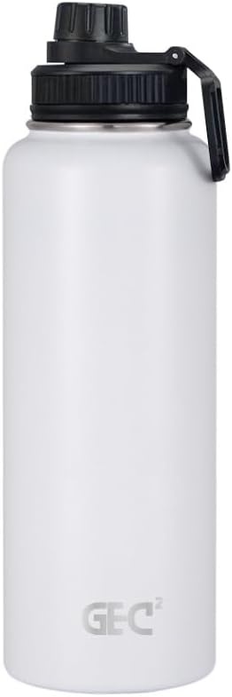 40oz Stainless Steel Water Bottles Leak Proof Vacuum Insulated Water Bottle Thermos Flask Sport Water Bottle (Pearl White)