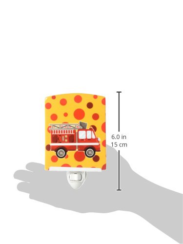 Caroline's Treasures BB6998CNL Fireman's Firetruck Ceramic Night Light Compact, UL-Certified, Ideal for Bedroom, Bathroom, Nursery, Hallway, Kitchen, 6x4x3, Multicolor