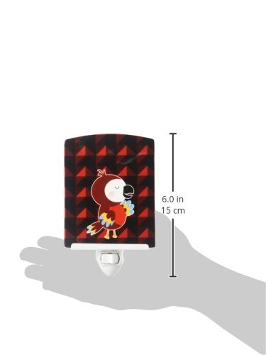 Caroline's Treasures BB7024CNL Parrot Ceramic Night Light Compact, UL-Certified, Ideal for Bedroom, Bathroom, Nursery, Hallway, Kitchen, 6x4x3, Multicolor