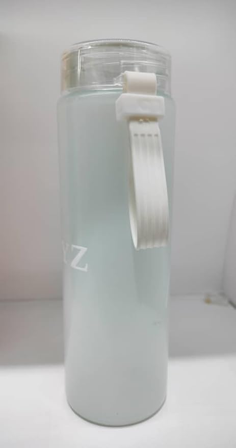 DEYZ Glass Water Bottle 16oz Fitness Drinking Glass Water Bottle PBA Free and Leak Proof Water Bottle Reusable water bottles Sport Water Bottle Gym Drinking Jug Circular Glass water Bottle (Green)