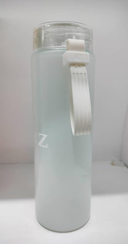 DEYZ Glass Water Bottle 16oz Fitness Drinking Glass Water Bottle PBA Free and Leak Proof Water Bottle Reusable water bottles Sport Water Bottle Gym Drinking Jug Circular Glass water Bottle (Green)